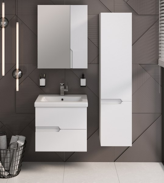 Тумба с умывальником Runo Стокгольм 60 + Como 60 - фото