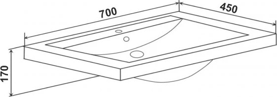 Тумба с умывальником Runo Стокгольм 70 + Como 70