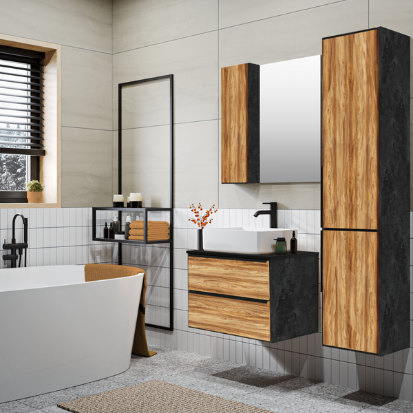 Тумба с умывальником Runo Мальта 70 + Cuatro 49x39