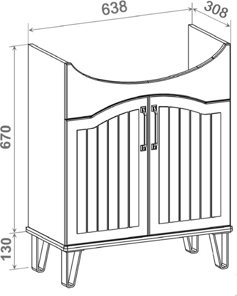 Тумба с умывальником Runo Марсель 65 + Классик 65