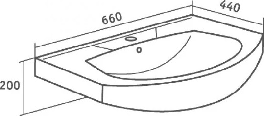 Тумба с умывальником Runo Неаполь 65 + Элеганс 65