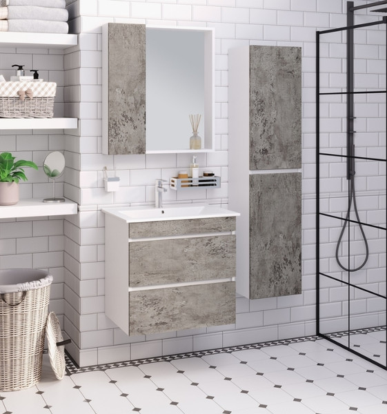 Тумба с умывальником Runo Манхэттен 65 + Оскар 65 - фото