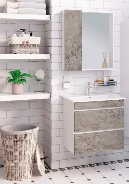 Тумба с умывальником Runo Манхэттен 65 + Оскар 65