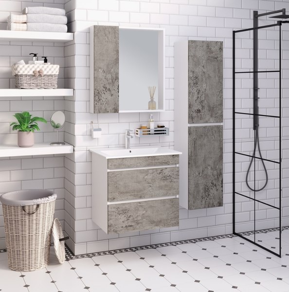 Тумба с умывальником Runo Манхэттен 75 + Оскар 75 - фото