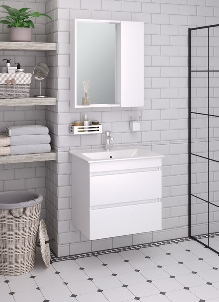 Тумба с умывальником Runo Манхэттен 65 + Оскар 65 - фото