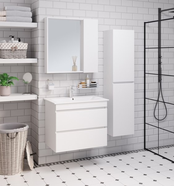 Тумба с умывальником Runo Манхэттен 75 + Оскар 75 - фото