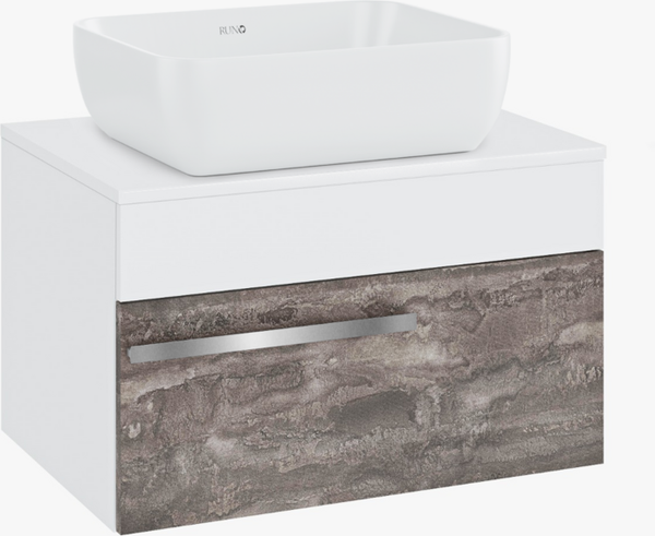 Тумба с умывальником Runo Вудлайн 65 + Cuatro 49x39
