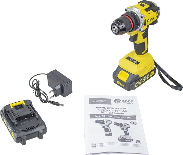 Аккумуляторная дрель-шуруповерт Edon Super AD-18BL
