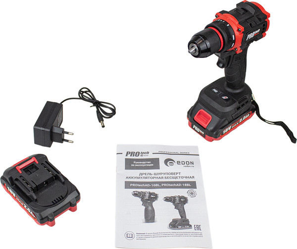 Аккумуляторная дрель-шуруповерт Edon Protech AD-18BL