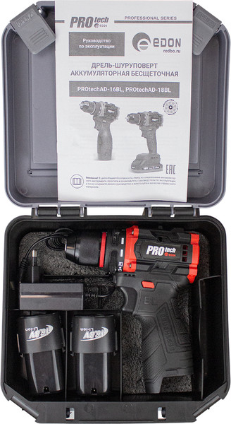 Аккумуляторная дрель-шуруповерт Edon Protech AD-16BL