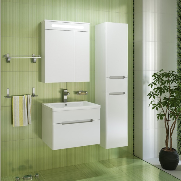 Тумба с умывальником Runo Парма 60 + Omega 60 - фото