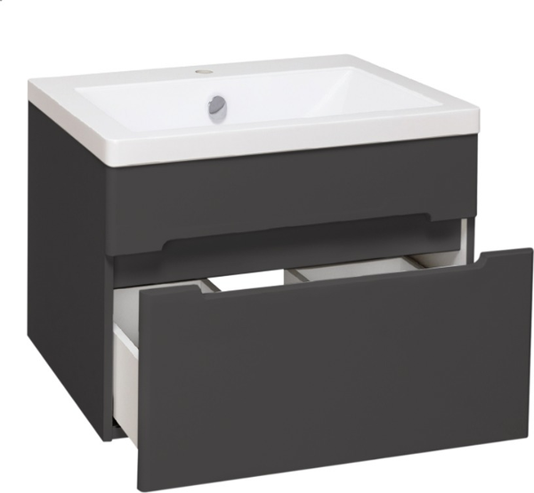 Тумба с умывальником Runo Парма 60 + Omega 60