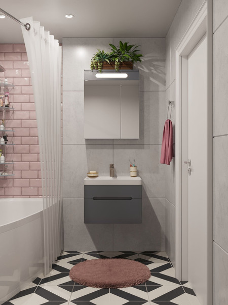 Тумба с умывальником Runo Парма 60 + Omega 60