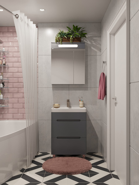 Тумба с умывальником Runo Парма 60 2 ящика + Omega 60 - фото