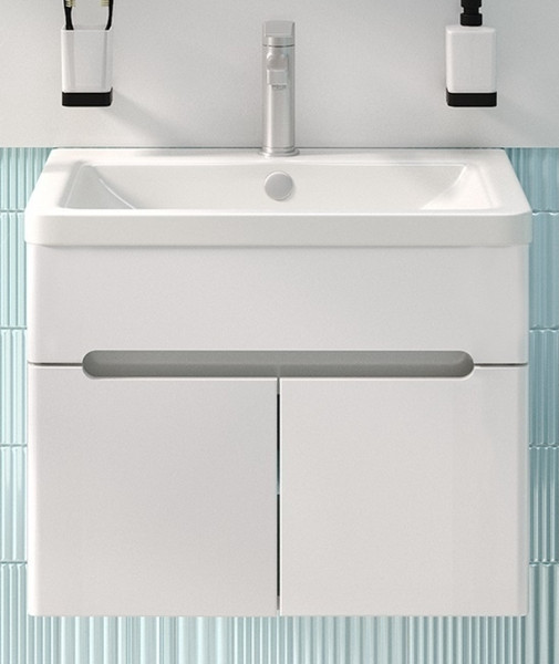 Тумба с умывальником Runo Парма 60 2 двери + Omega 60 - фото