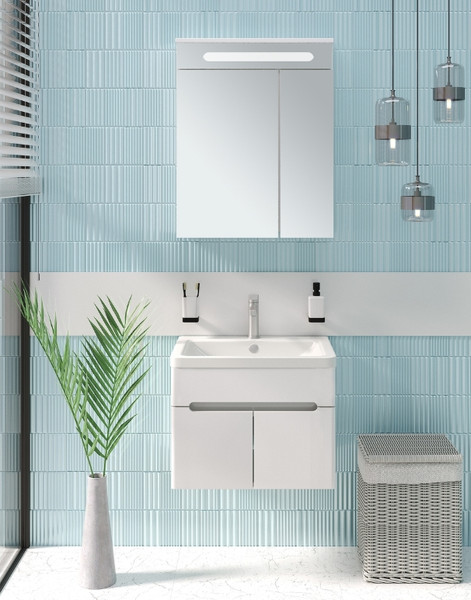 Тумба с умывальником Runo Парма 60 2 двери + Omega 60