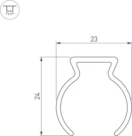 Профиль для светодиодной ленты Arlight WPH-FLEX-D22-360deg-1000 / 053423