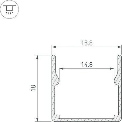 Профиль для светодиодной ленты Arlight WPH-FLEX-1616-1000 ANOD / 053418