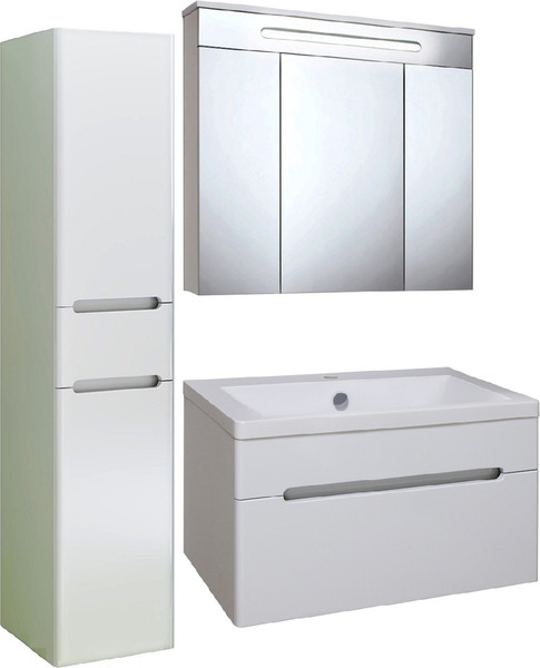 Тумба с умывальником Runo Парма 75 3 двери + Omega 75