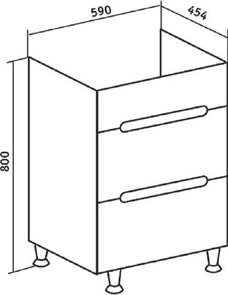 Тумба с умывальником Runo Парма 60 2 двери + Omega 60
