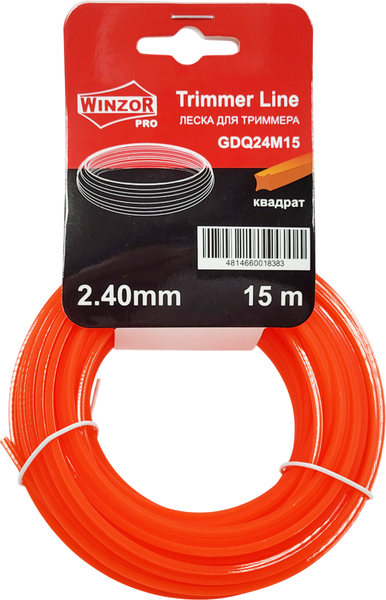 Леска для триммера Winzor Pro 2.40мм квадрат / GDQ24M15 - фото