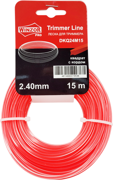 Леска для триммера Winzor Pro 2.40мм квадрат с кордом / DKQ24M15 - фото