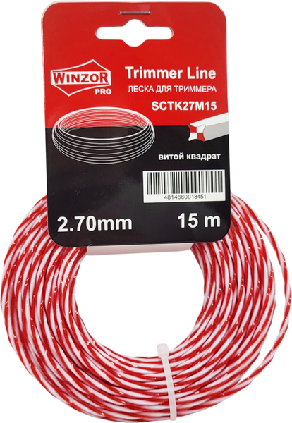 Леска для триммера Winzor Pro 2.70мм витой квадрат / SCTK27M15 - фото