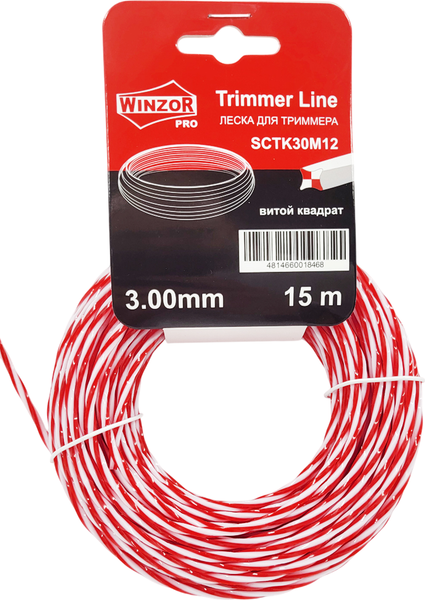 Леска для триммера Winzor Pro 3.00мм витой квадрат / SCTK30M12 - фото
