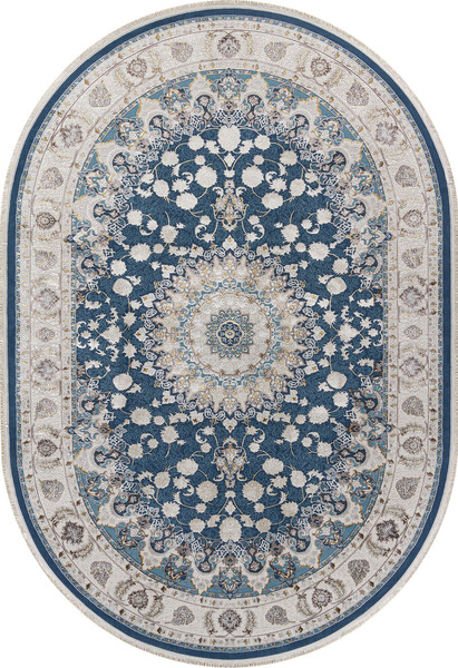 Ковер Arda Zarina A050B-OVAL-D.BLUE-CREAM - фото