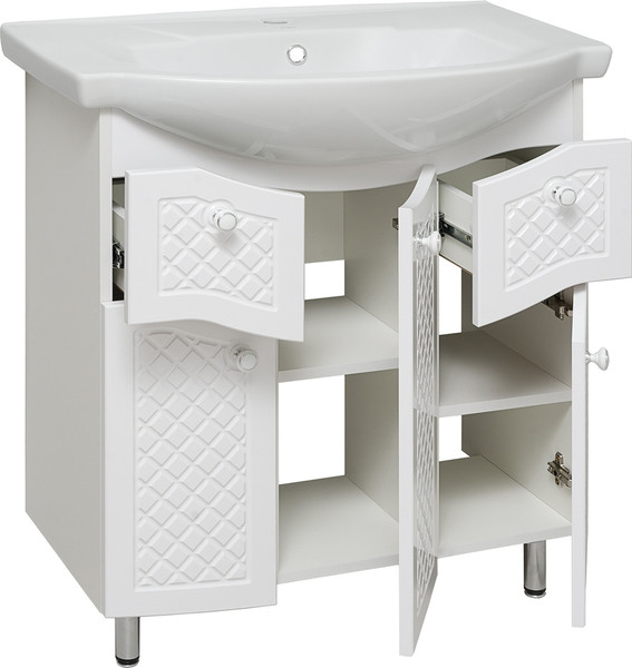 Тумба с умывальником Runo Милано 75 + Элеганс 75