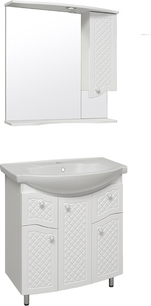 Тумба с умывальником Runo Милано 75 + Элеганс 75