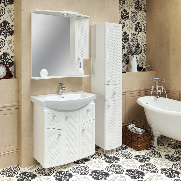 Тумба с умывальником Runo Милано 75 + Элеганс 75