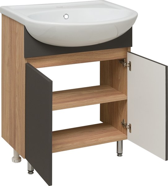 Тумба с умывальником Runo Лада 60 + Уют 60