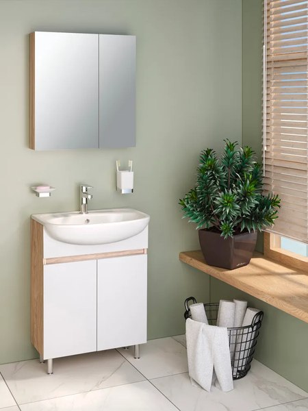 Тумба с умывальником Runo Лада 60 + Уют 60 - фото