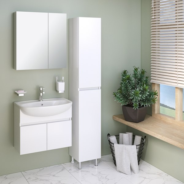 Тумба с умывальником Runo Лада 60 + Уют 60 - фото