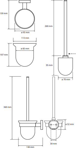 Ершик для унитаза Bemeta Circum 168113012