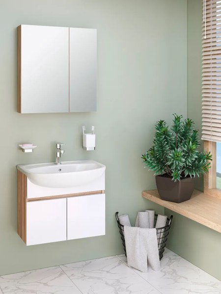 Тумба с умывальником Runo Лада 60 + Уют 60 - фото