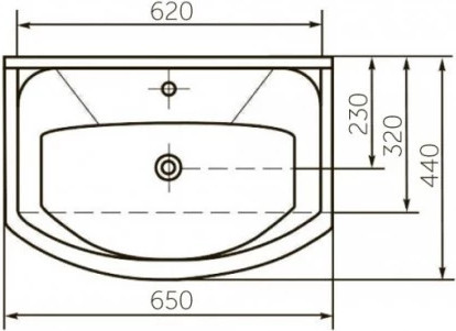 Тумба с умывальником Runo Турин 65 + Элеганс 65