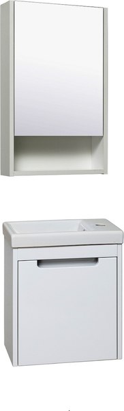 Тумба с умывальником Runo Микра 40 правая + Como 40