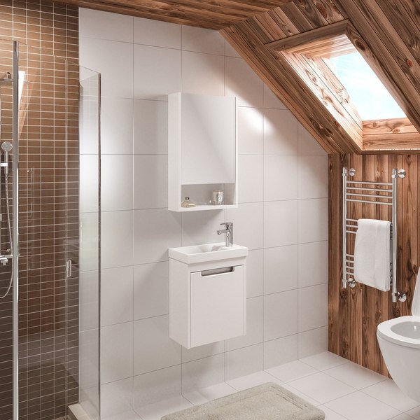 Тумба с умывальником Runo Микра 40 правая + Como 40