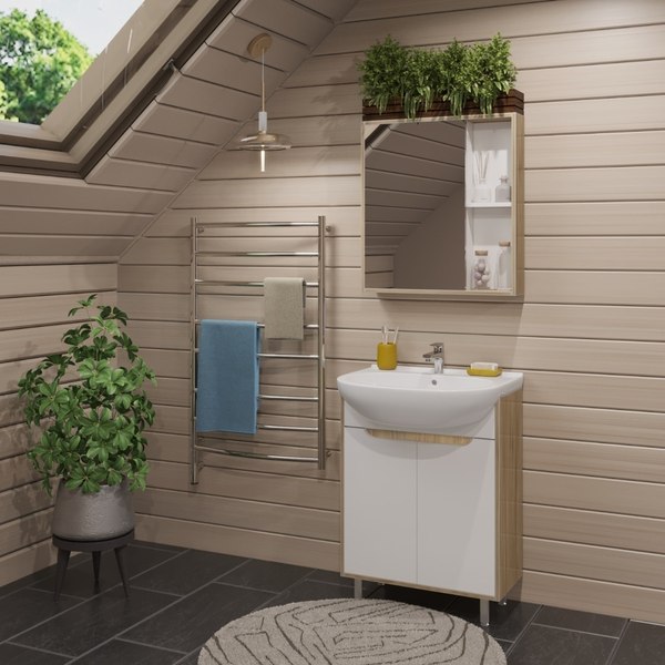 Тумба с умывальником Runo Эко 60 + Уют 60 - фото