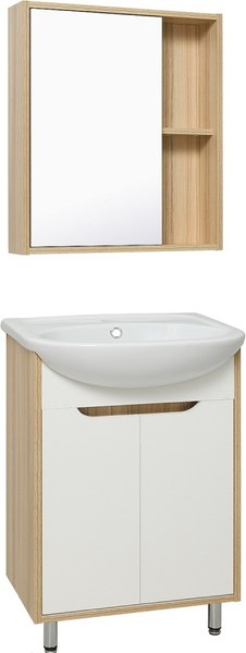 Тумба с умывальником Runo Эко 60 + Уют 60