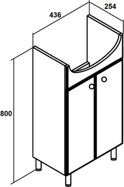 Тумба с умывальником Runo Уют 45 + Уют 45