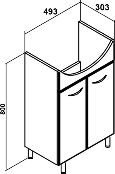 Тумба с умывальником Runo Уют 50 + Уют 50