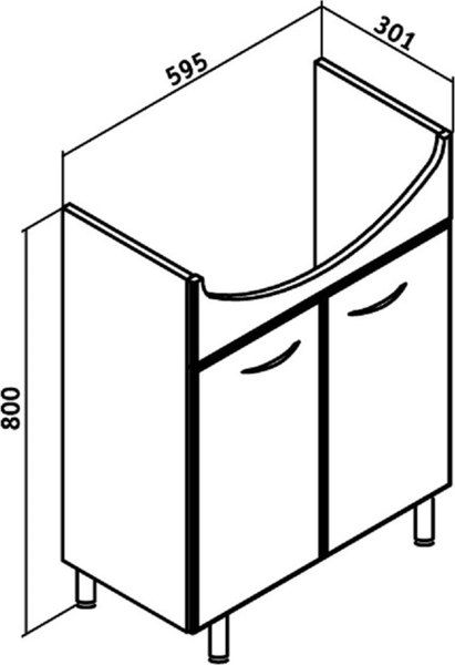 Тумба с умывальником Runo Уют 60 + Уют 60