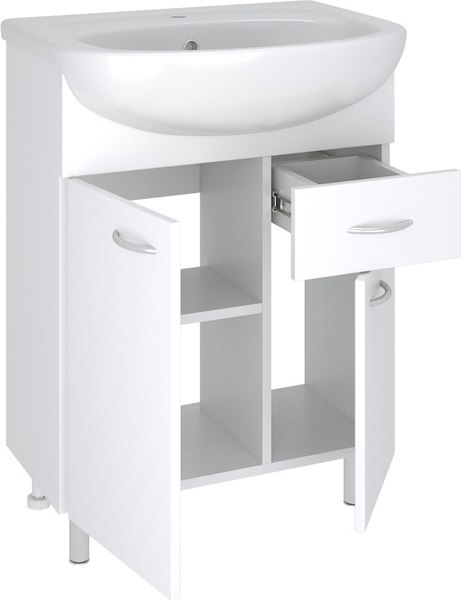 Тумба с умывальником Runo Уют 60 с ящиком + Уют 60