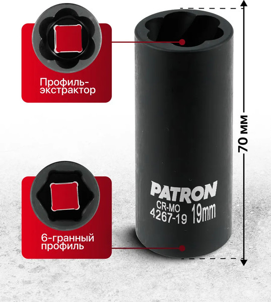 Головка слесарная Patron P-4267-19