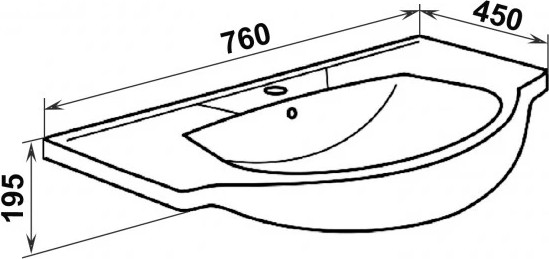 Тумба с умывальником Runo Верона 75 + Элеганс 75