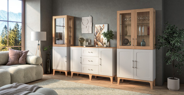 Шкаф с витриной Мебель-Неман Танаро МН-058-02