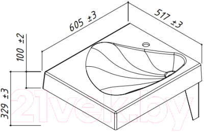 Умывальник Belux Vortex VR-50x60 Set